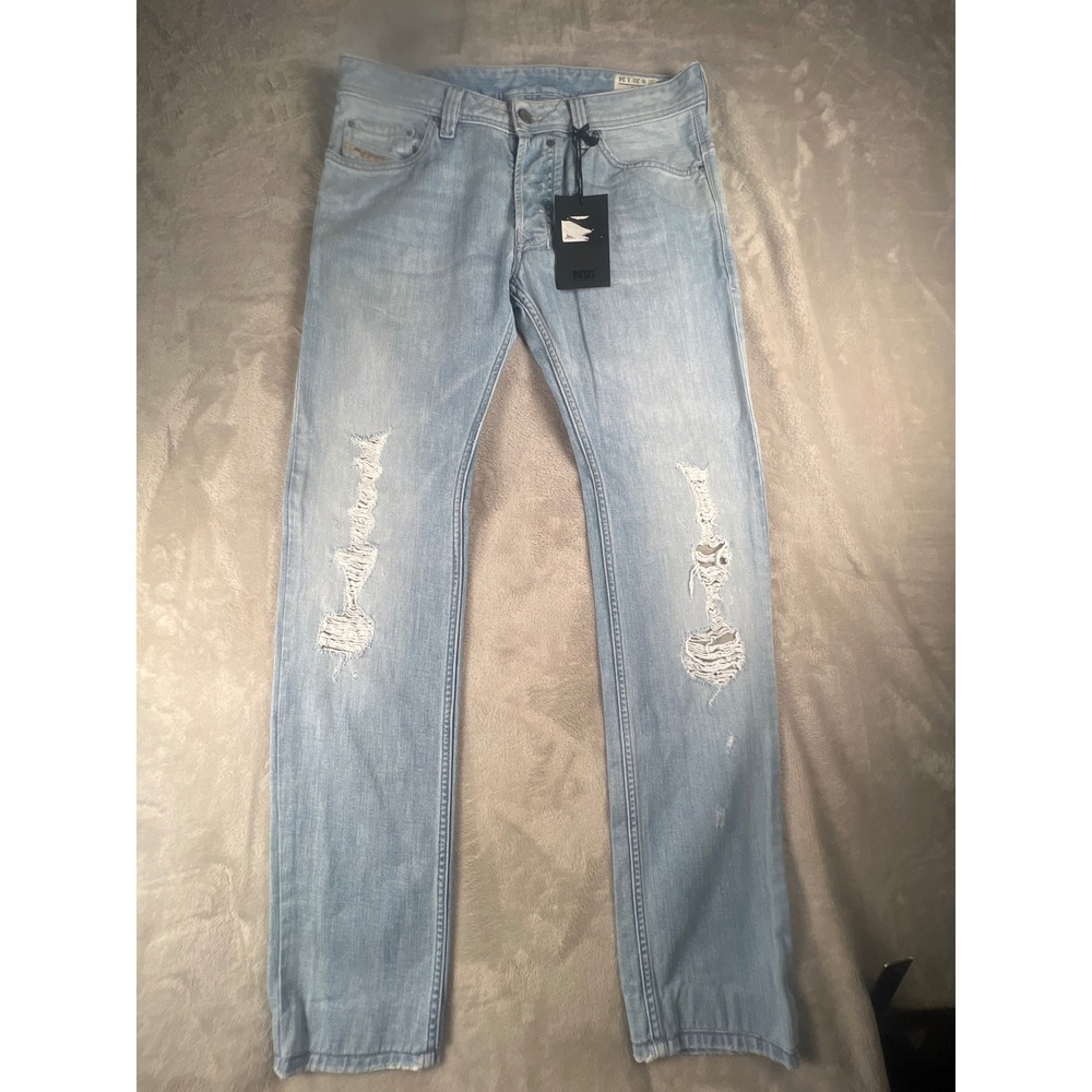 Diesel Safado Slim Straight Distressed Jeans Light Wash 008B7 W30 L34 New